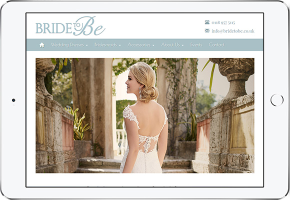 Tablet screen preview of Bride To Be website