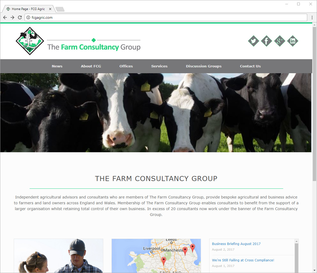 Computer screen preview of Farm Consultancy Group website
