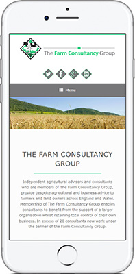 Mobile phone screen preview of Farm Consultancy Group website