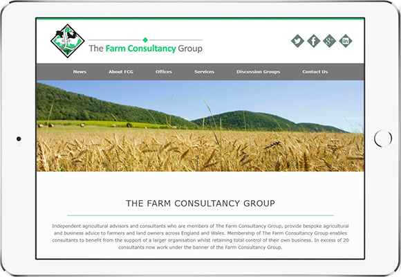 Tablet screen preview of Farm Consultancy Group website